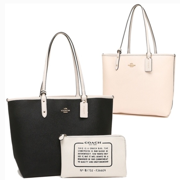 Coach Handbags - NWT COACH Reversible City Tote Black Ivory